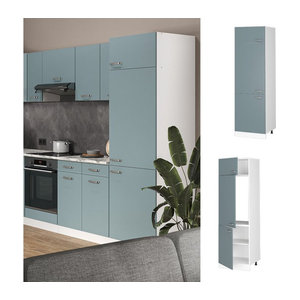 Vicco Kühlumbauschrank R-Line Solid moderner Vorratsschrank mit Drehtüren in Weiß Blau Grau Breite: 60 cm