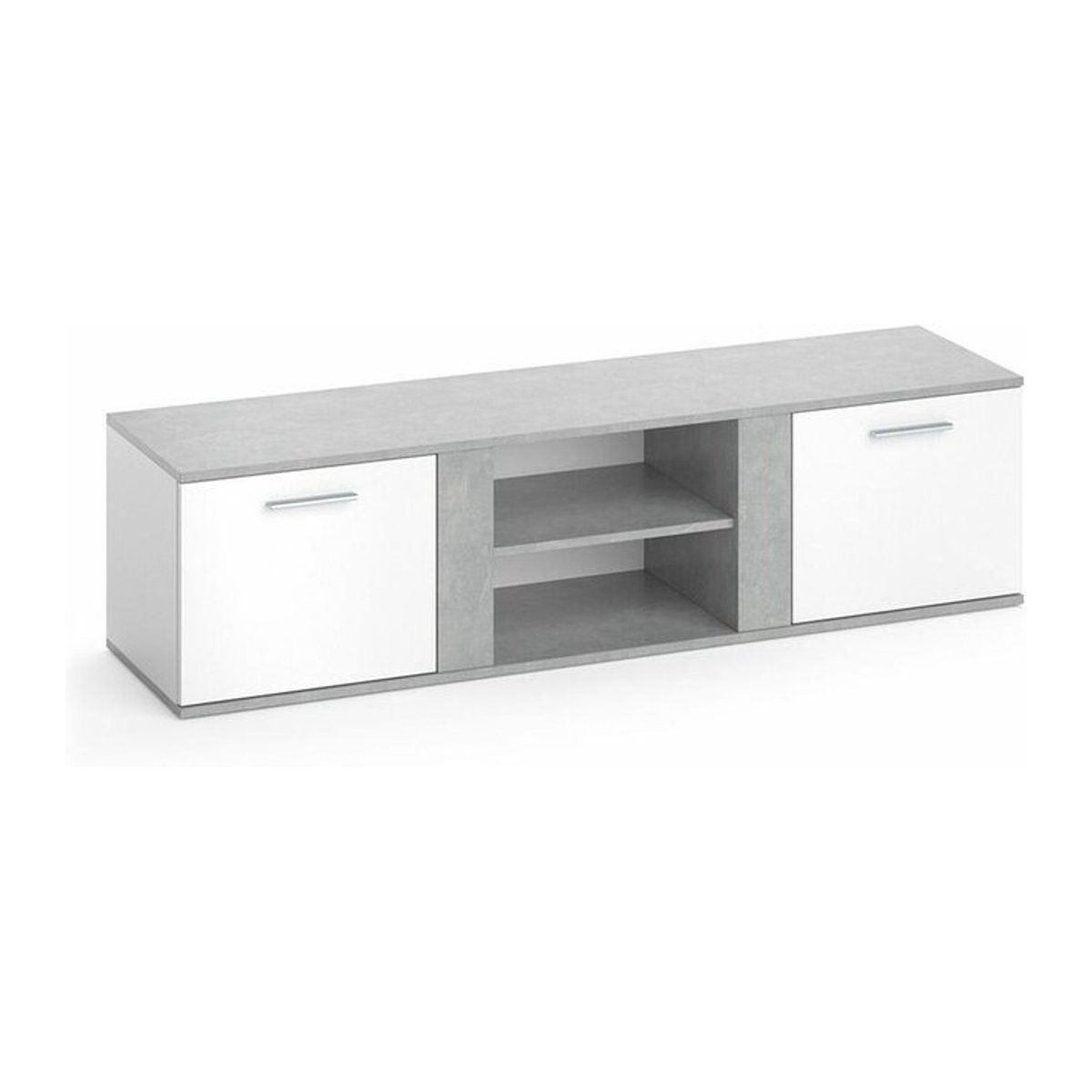 Vicco Lowboard Novelli Fernsehschrank in Weiß und Beton, B: 155 cm, T: 41 cm, H: 37,12 cm - Bild 2