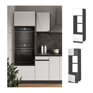 Vicco Mikrowellenschrank R-Line J-Shape Modern Anthrazit Weiß Breite: 60 cm
