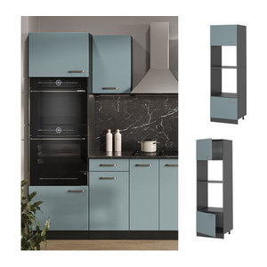 Vicco Mikrowellenschrank R-Line Solid Modern in Anthrazit, Blau und Grau, Breite: 60 cm