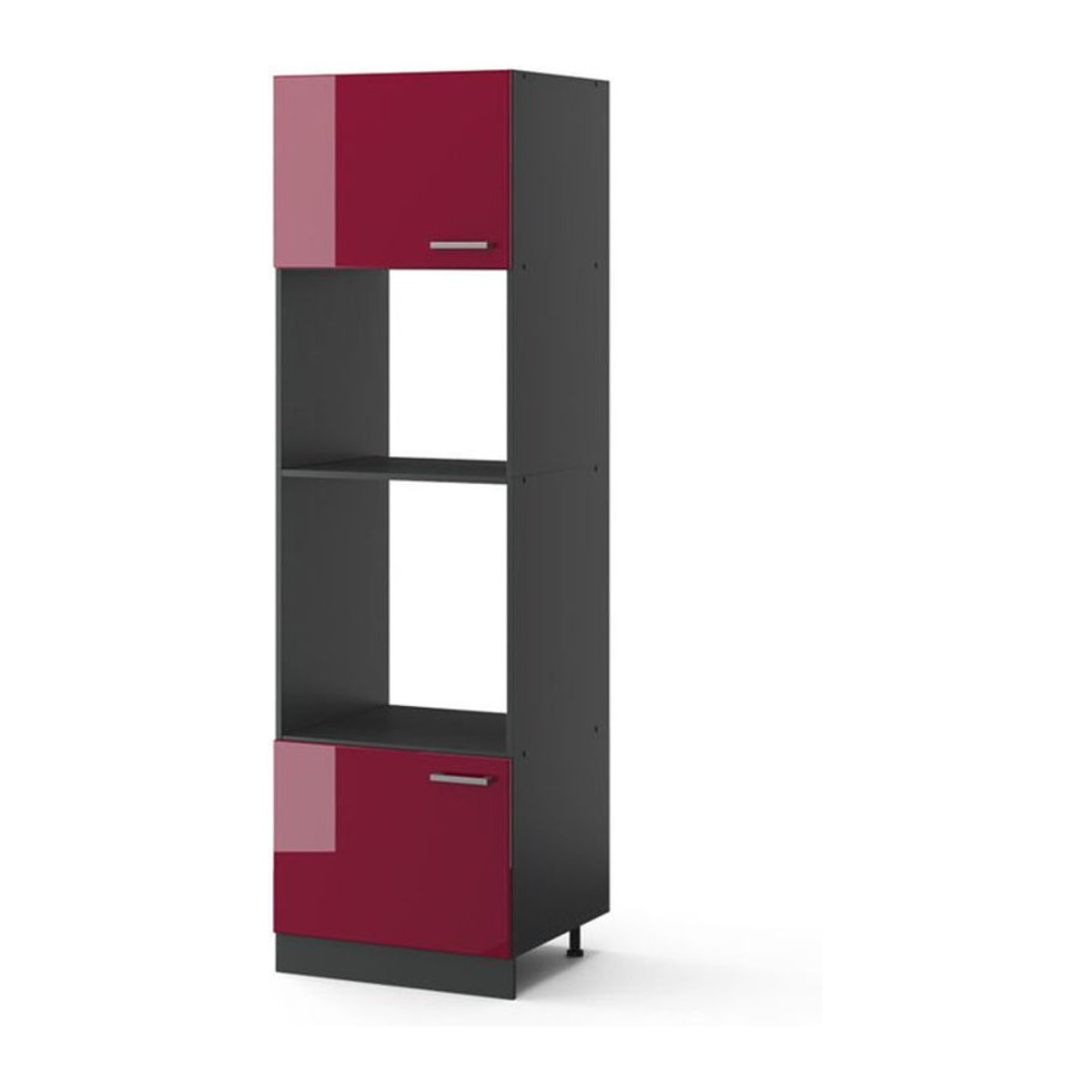 Vicco Mikrowellenschrank R-Line Vorratsschrank in Anthrazit und Rot, Breite: 60 cm, Höhe: 207 cm, Tiefe: 44,33 cm - Bild 2