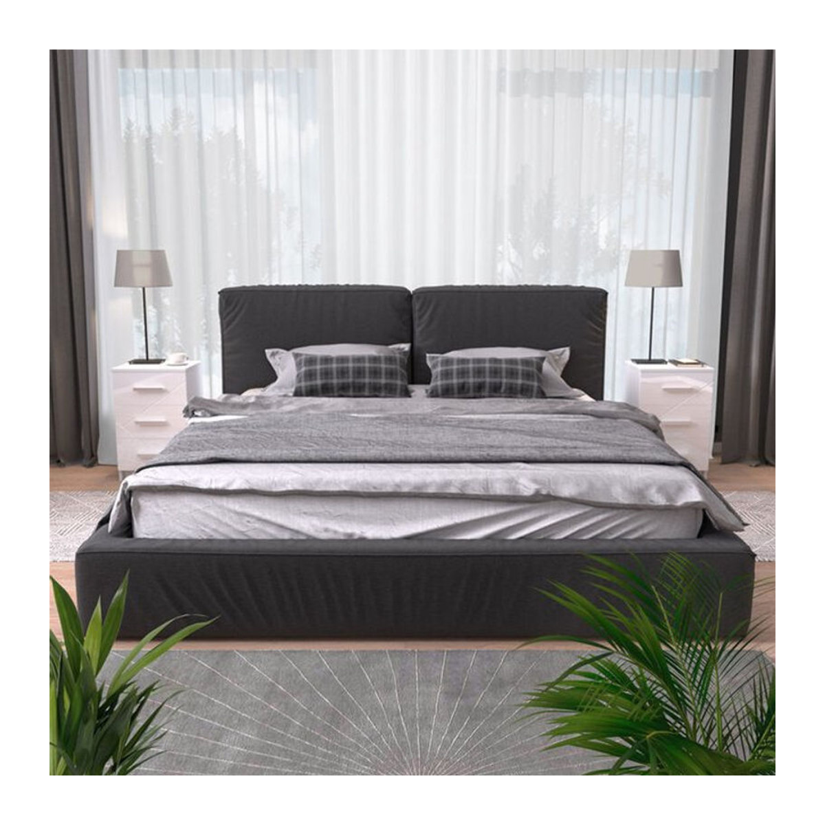 Vicco Nachtkommode Irma 2er Set Weiß mit Schublade und Ablage, B: 37,6 cm, T: 35,5 cm, H: 66 cm - Bild 2