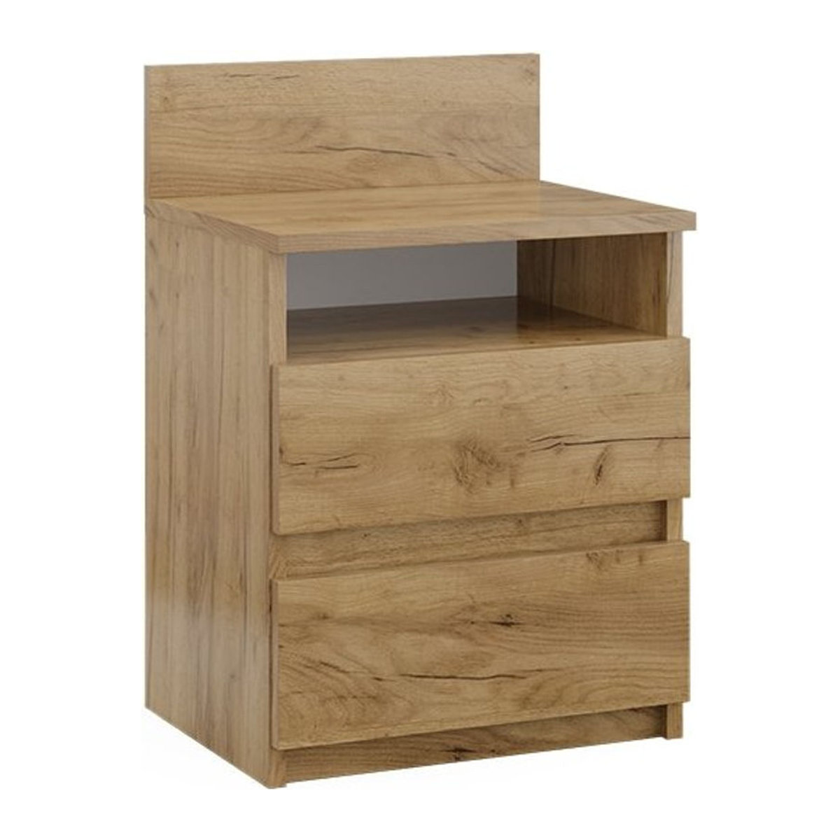 Vicco Nachttisch Monty in Goldkraft Eiche mit 2 Schubfächern, Modern - Bild 1
