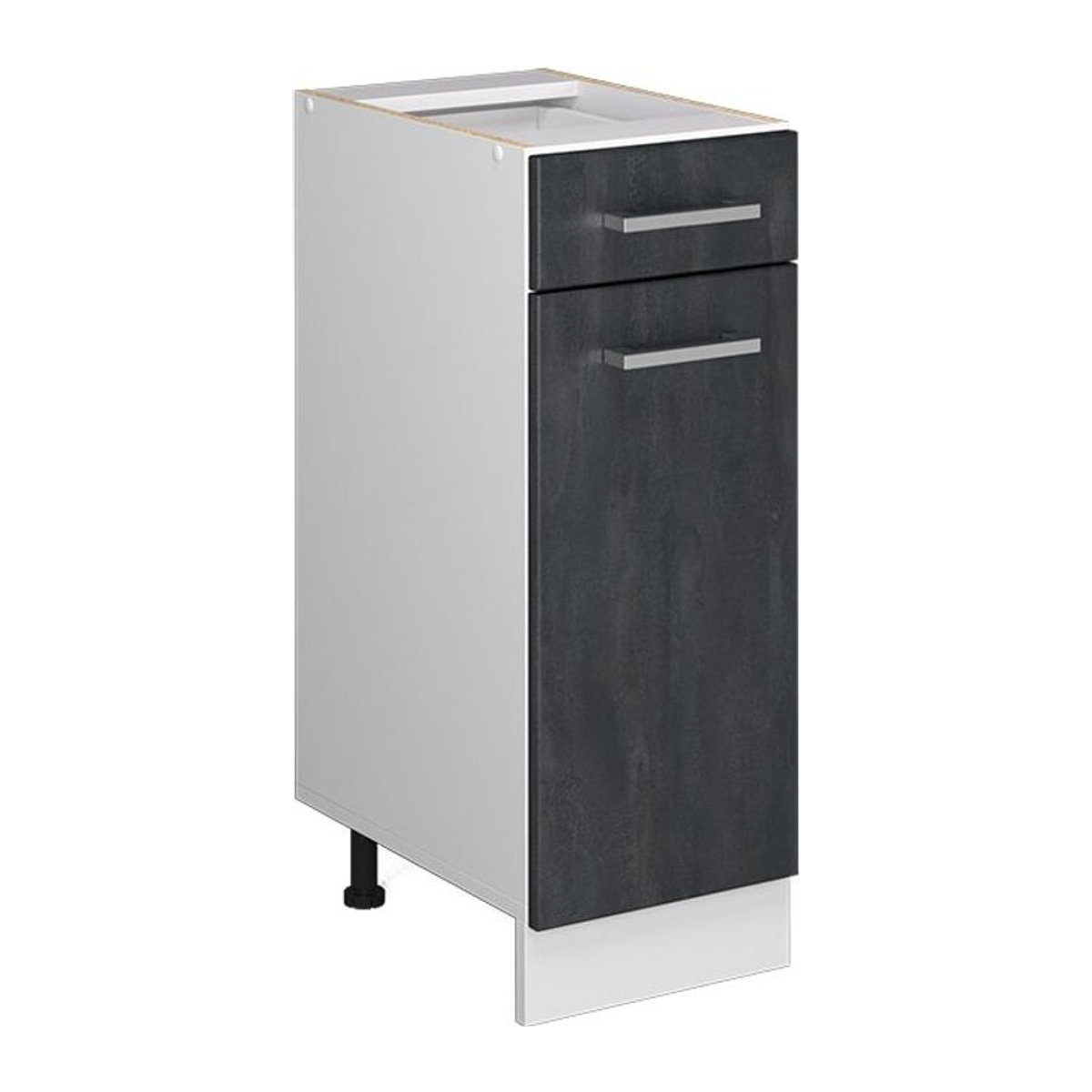 Vicco R-Line Schubunterschrank in Schwarz/Weiß mit Beton-Optik, Breite: 30 cm, ohne Arbeitsplatte - Bild 1