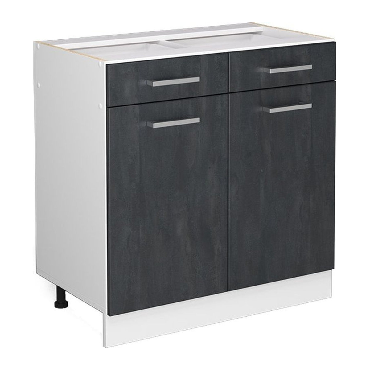 Vicco R-Line Schubunterschrank Modern Schwarz Weiß Breite: 80 cm ohne Arbeitsplatte - Bild 1