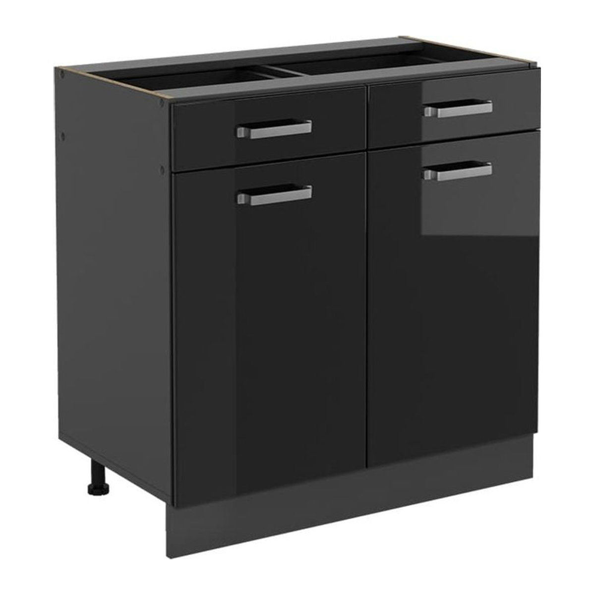 Vicco R-Line Solid Küchenunterschrank mit Drehtüren in Anthrazit und Schwarz, Breite: 80 cm - Bild 1