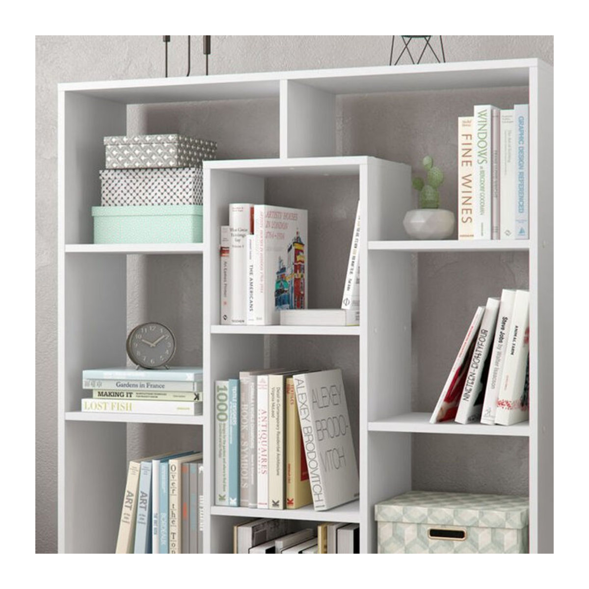 Vicco Raumteiler Bücherregal Weiß, B/H: 107,2 x 143 cm - Bild 2