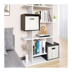 Vicco Raumteiler Cube Bücherregal in Weiß/Anthrazit, B/H: 92 x 187,7 cm