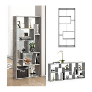 Vicco Raumteiler Noa Bücherregal in Beton-Optik Grau, freistehend, Höhe: 160,6 cm, Breite: 93,9 cm