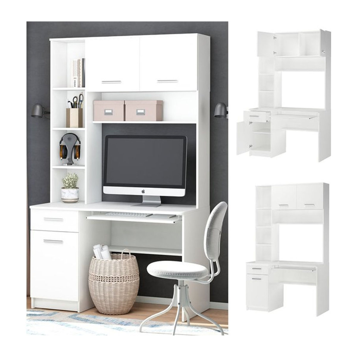 Vicco Schreibtisch Crossline Modern Weiß aus Holzwerkstoff B/T: 120.1 x 59.5 cm - Bild 2