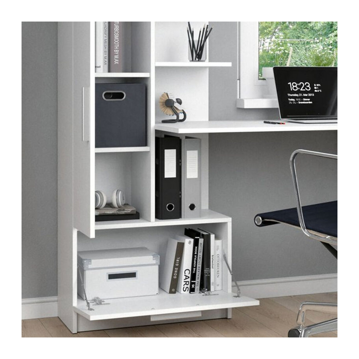 Vicco Schreibtisch Tomy Weiß Modern aus Holzwerkstoff B/T: 150 x 59 cm - Bild 2