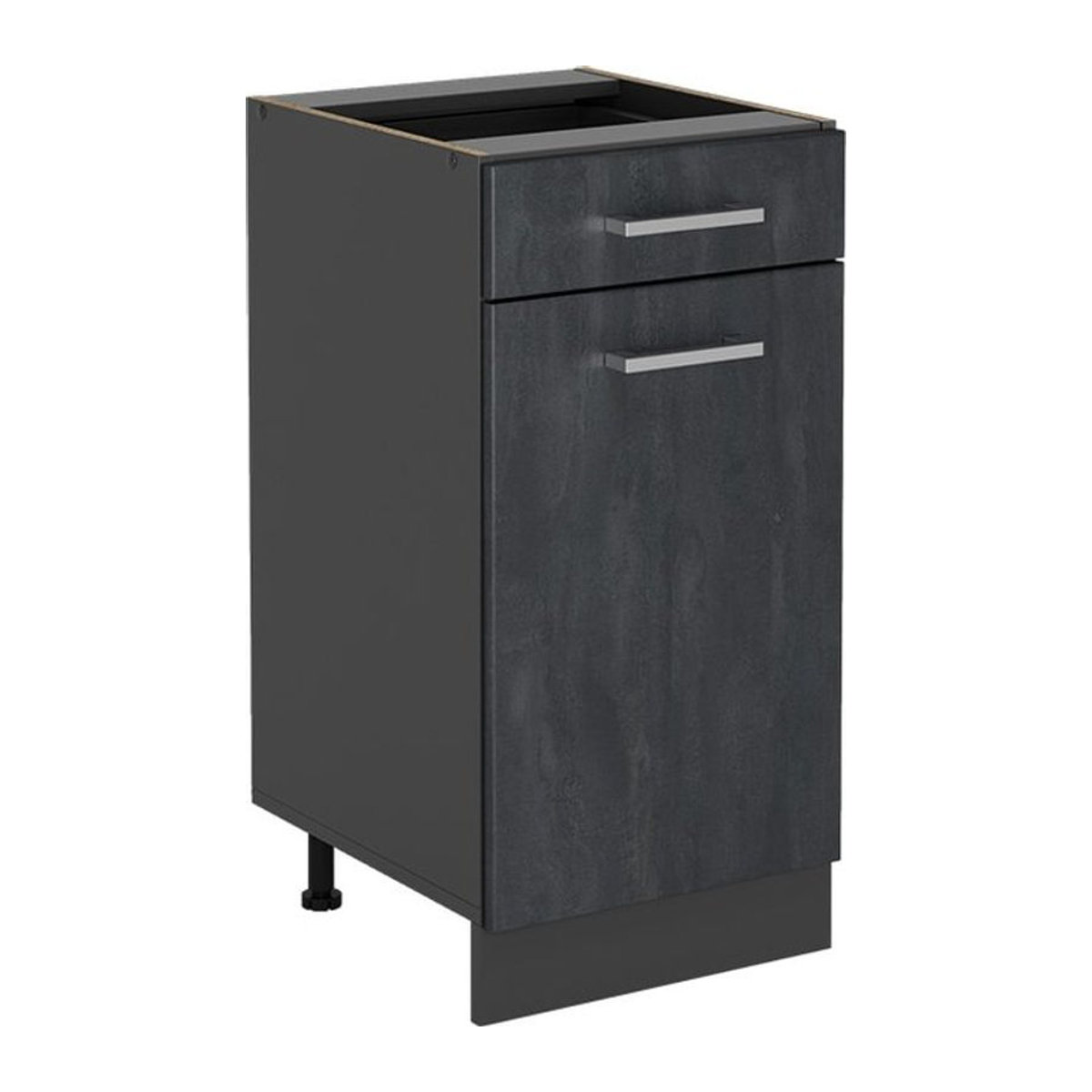 Vicco Schubunterschrank R-Line Modern in Schwarz Anthrazit Beton ohne Arbeitsplatte Breite: 40 cm - Bild 1