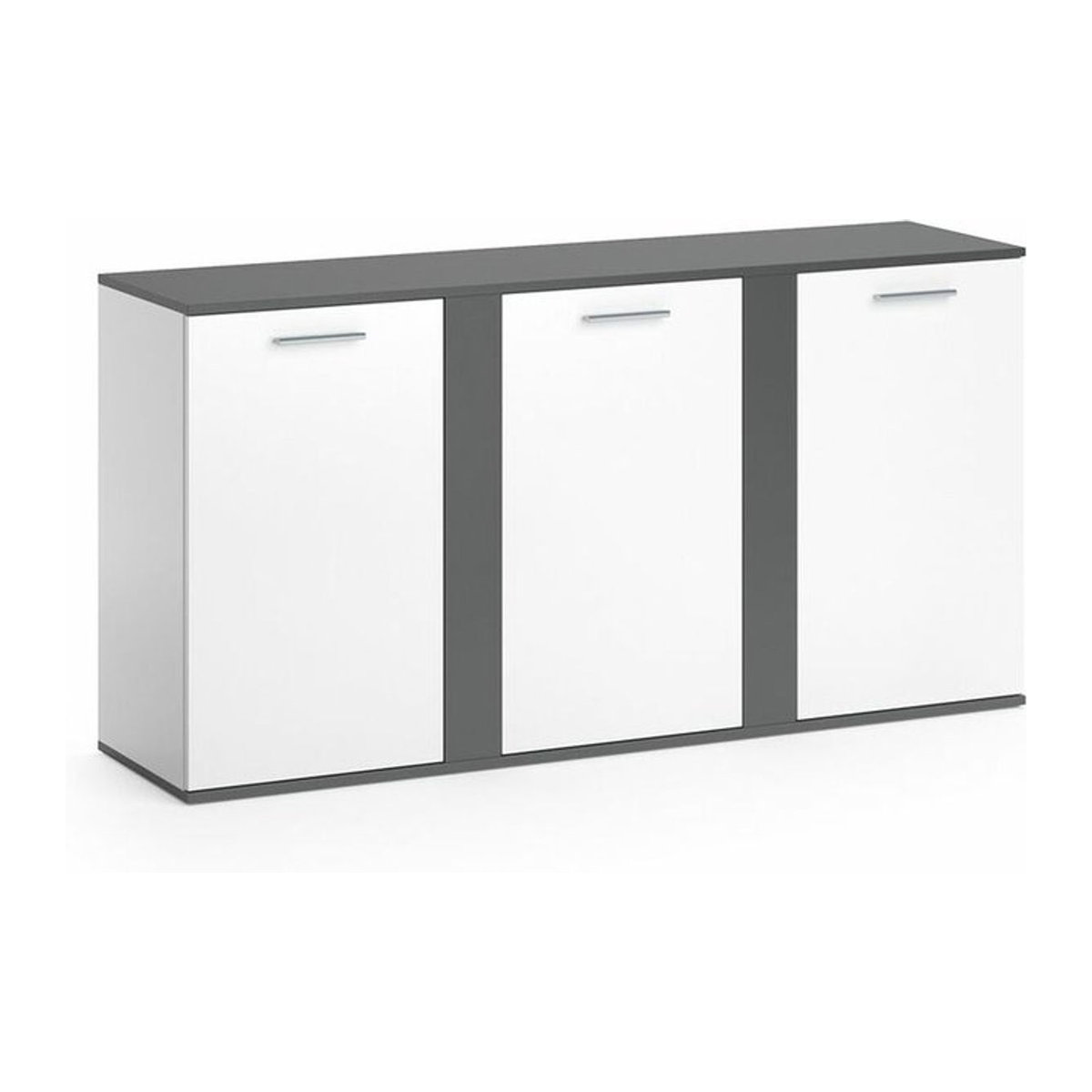 Vicco Sideboard Novelli in Weiß und Anthrazit mit 3 Türen, B: 155 cm, H: 80 cm, T: 40 cm - Bild 2