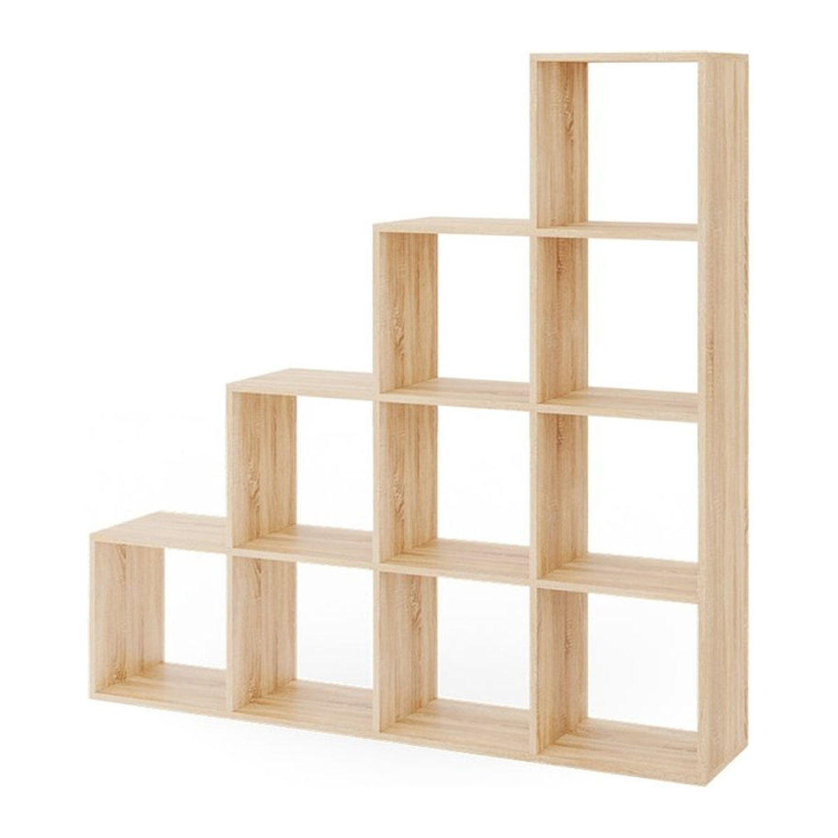 VICCO Treppenregal mit 10 Fächern als Raumteiler in Eiche Natur aus Holzwerkstoff - Bild 1