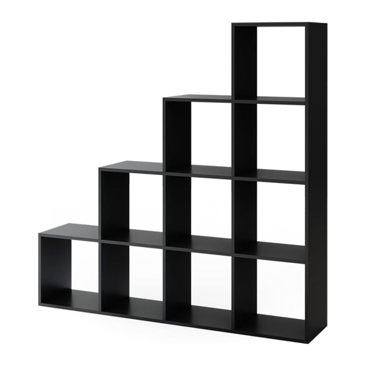 Vicco Treppenregal mit 10 Fächern in Schwarz als minimalistischer Raumteiler und Bücherregal mit Melaminharzbeschichtung - Bild 1