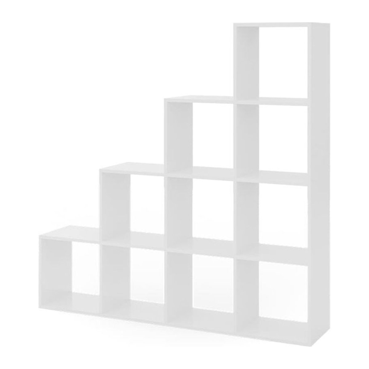 VICCO Treppenregal mit 10 Fächern in Weiß als freistehender Raumteiler und minimalistisches Bücherregal mit Melaminharzbeschichtung - Bild 1
