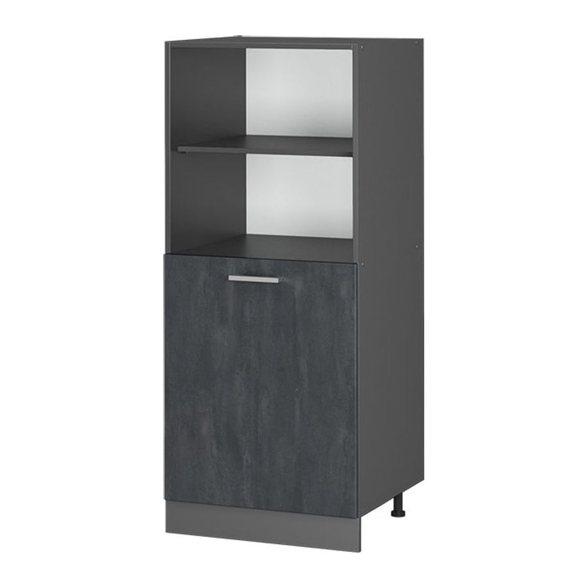 Vicco Vorratsschrank R-Line in Schwarz Anthrazit mit Beton-Optik und Drehtüren, Breite: 60 cm - Bild 1