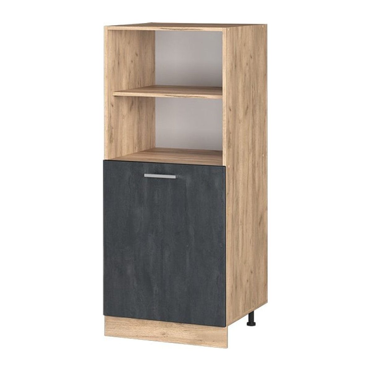Vicco Vorratsschrank R-Line Modern in Schwarz Beton Eiche mit Drehtüren, Breite: 60 cm - Bild 1