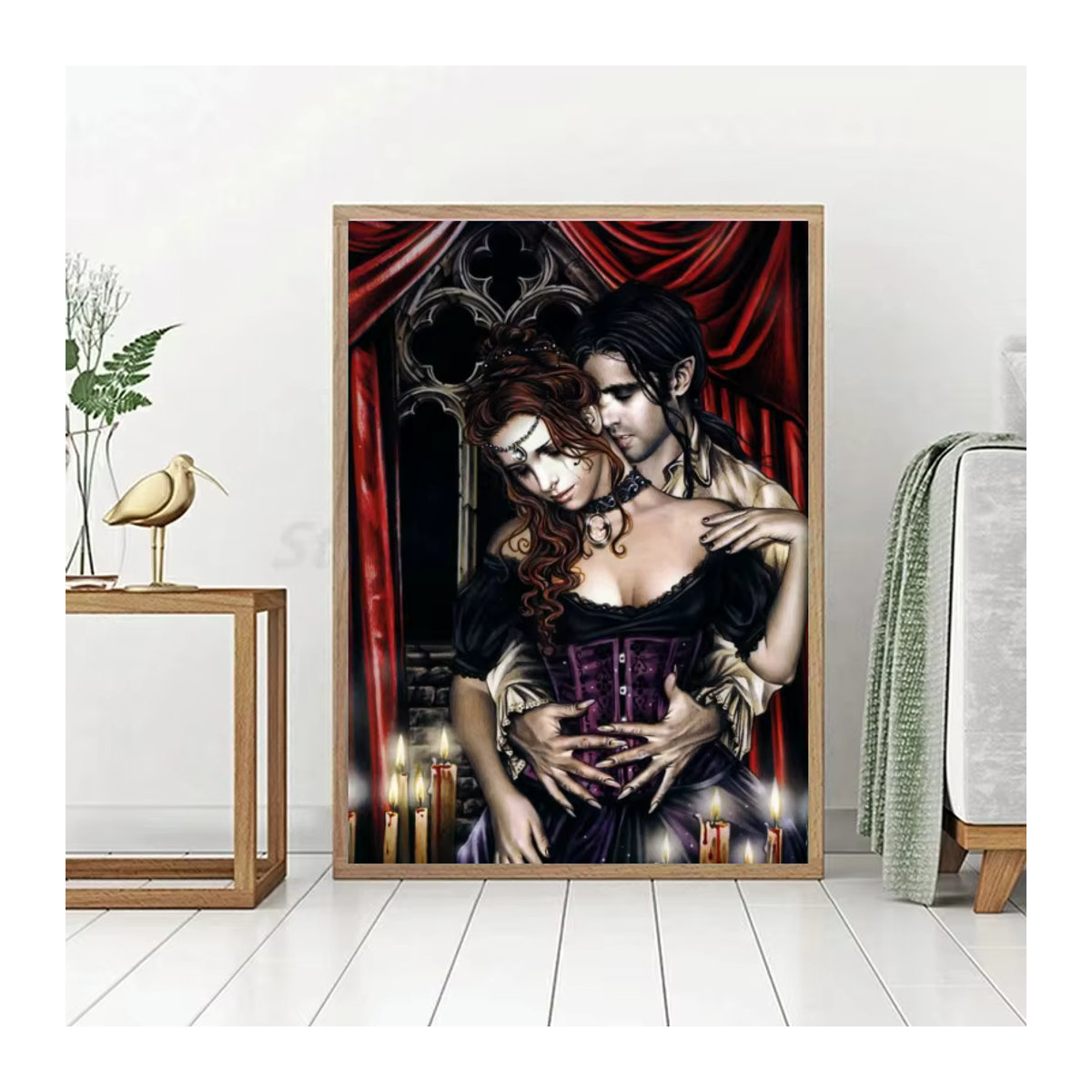 Victoria Frances Vampires Girl 5D DIY Diamantmalerei Rund, Abstrakte Mosaik Kunst als Heimdekoration, Mehrfarbig - Bild 3