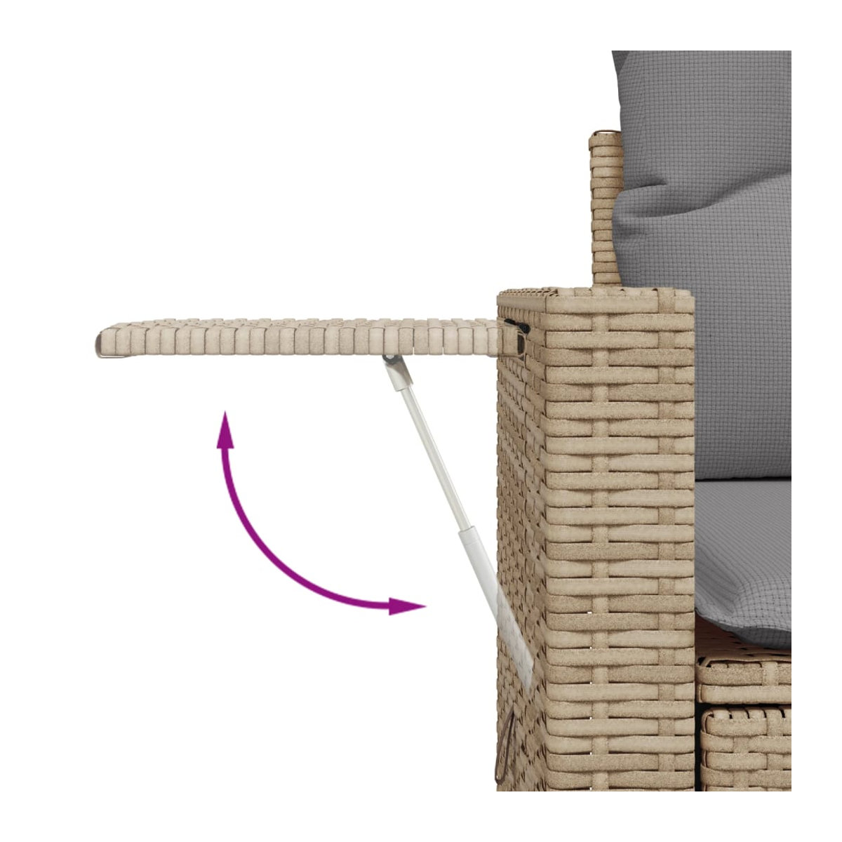 Vidaxl 10-teiliges Gartenmöbel-Set aus Polyrattan und Akazie mit Kissen, Beige - Bild 3