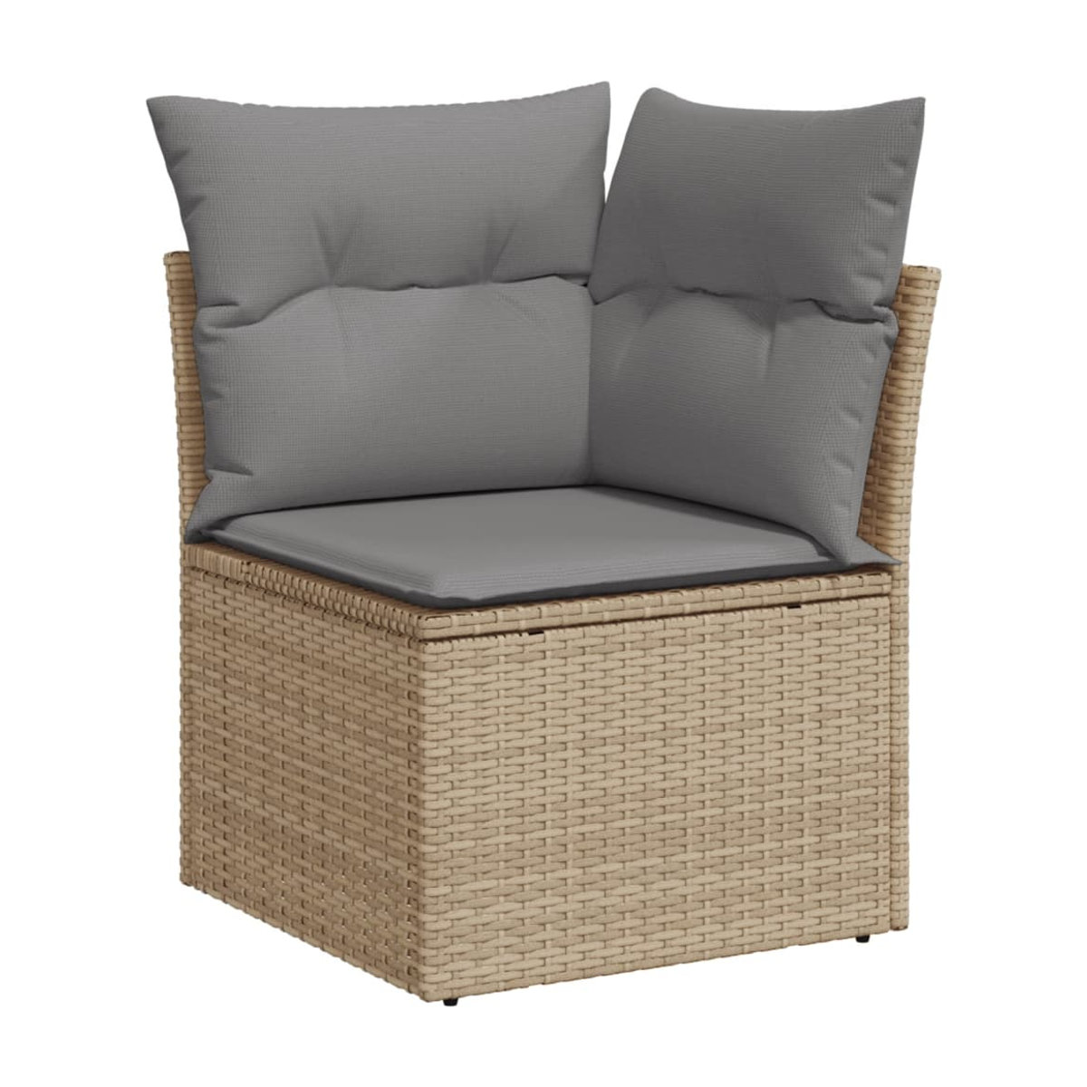 Vidaxl 11-teiliges Gartenmöbel-Set aus Polyrattan mit Kissen, Beige - Bild 2