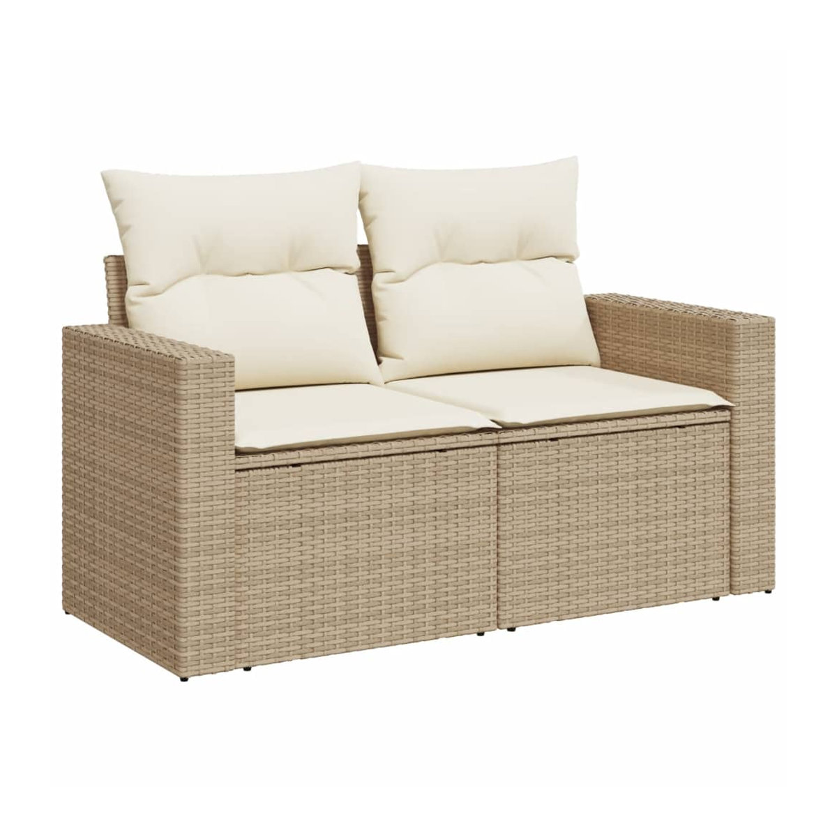Vidaxl 11-teiliges Gartenmöbel-Set aus Polyrattan mit Kissen in Beige - Bild 2