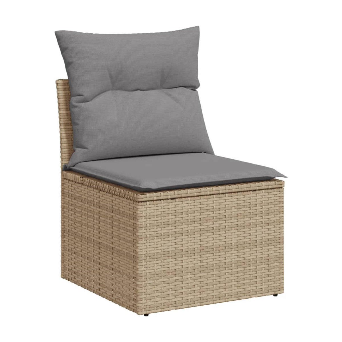 Vidaxl 12-teiliges Gartenmöbel-Set aus Rattan und Holz mit Kissen in Beige - Bild 4