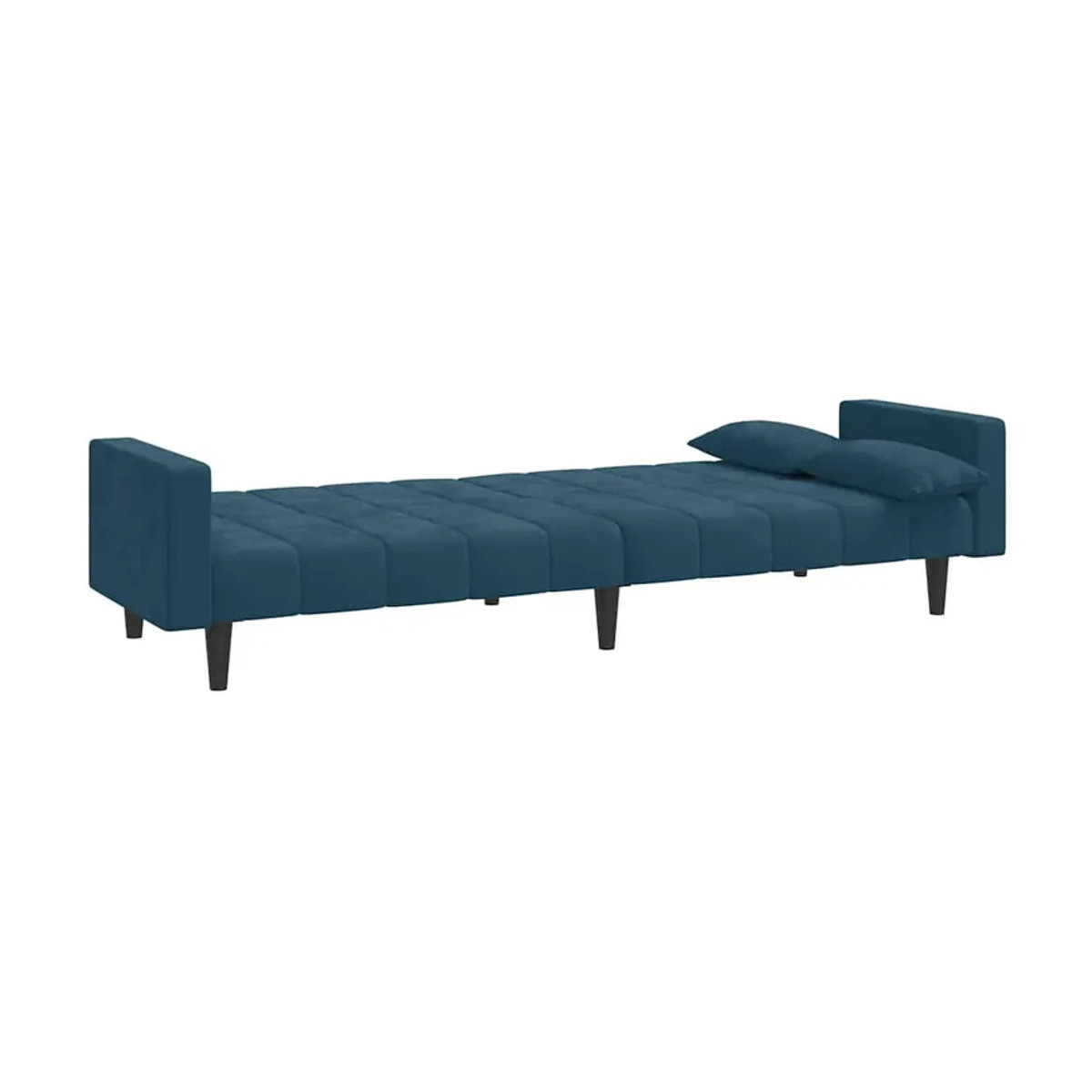 Vidaxl 2-Sitzer Sofa aus Samt in Blau mit 2 Kissen und Holzgestell im modernen Design - Bild 4