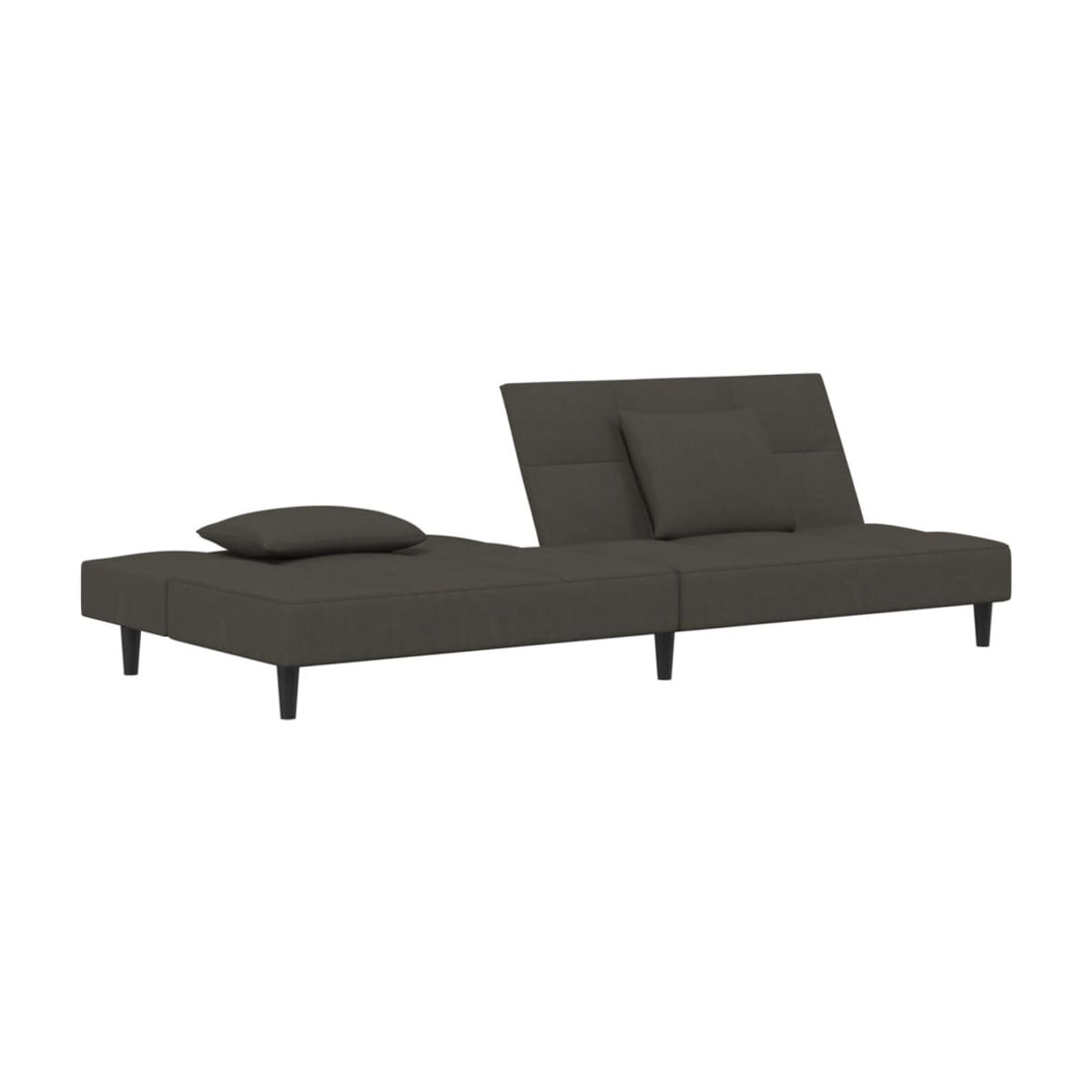 Vidaxl 2-Sitzer Sofa aus Samt in Grau mit 2 Kissen im modernen Design - Bild 3
