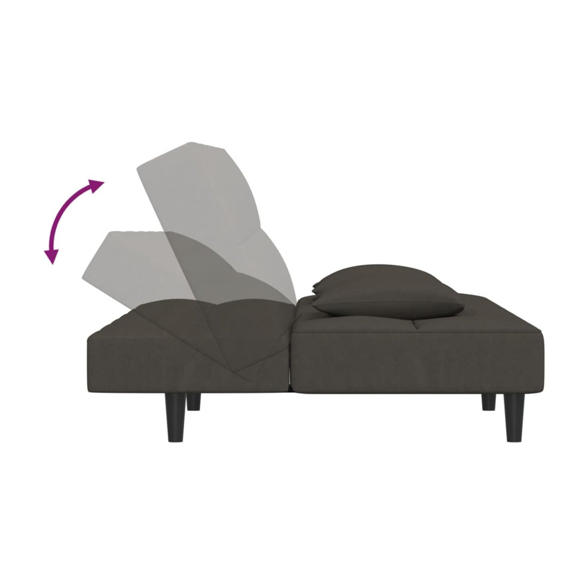 Vidaxl 2-Sitzer Sofa aus Samt in Grau mit 2 Kissen im modernen Design - Bild 4