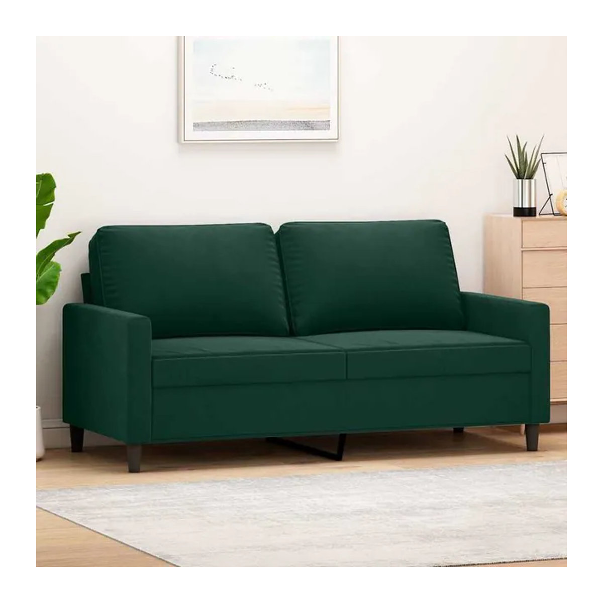 Vidaxl 2-Sitzer Sofa aus Samt in Grün, Breite: 140 cm - Bild 1
