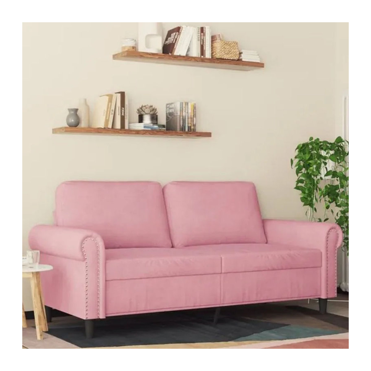 Vidaxl 2-Sitzer-Sofa aus Samt in Rosa mit modernem Design - Bild 1