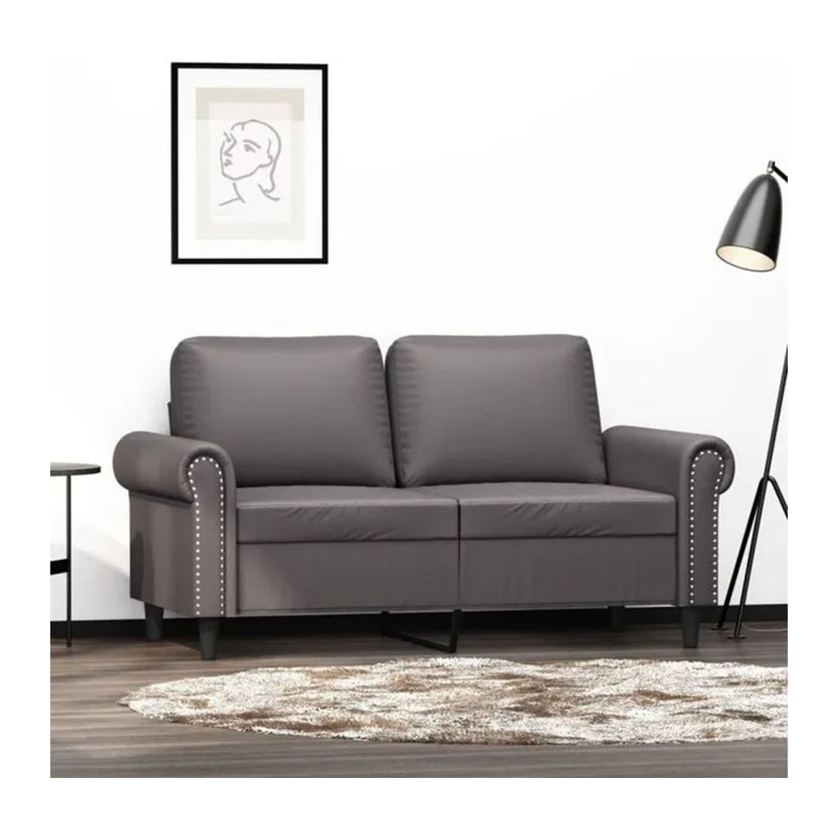 vidaxl 2-Sitzer-Sofa in Grau aus Kunstleder mit modernem Design - Bild 1