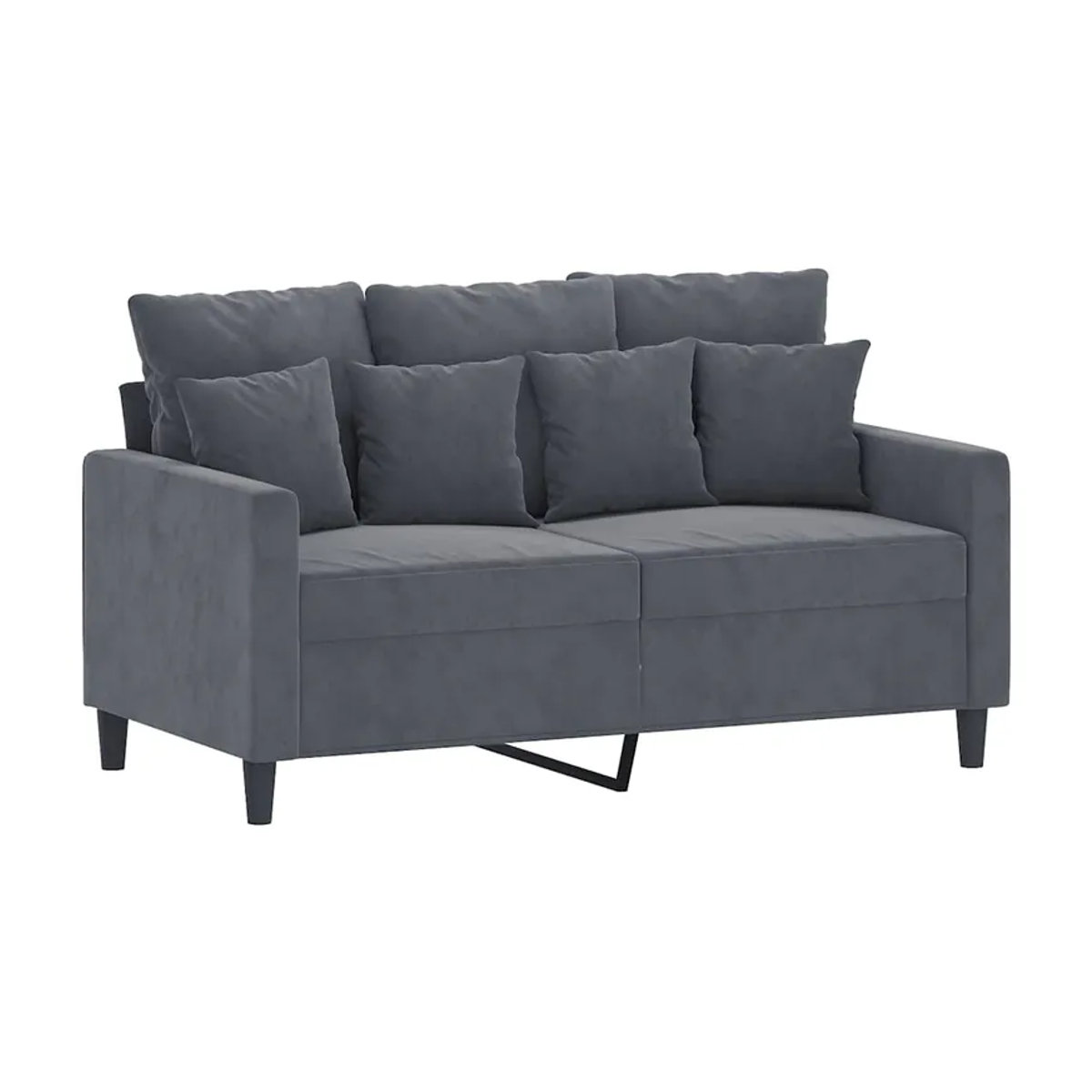 Vidaxl 2-Sitzer Sofa in Grau mit Samtbezug und Metallgestell, Breite: 120 cm - Bild 2