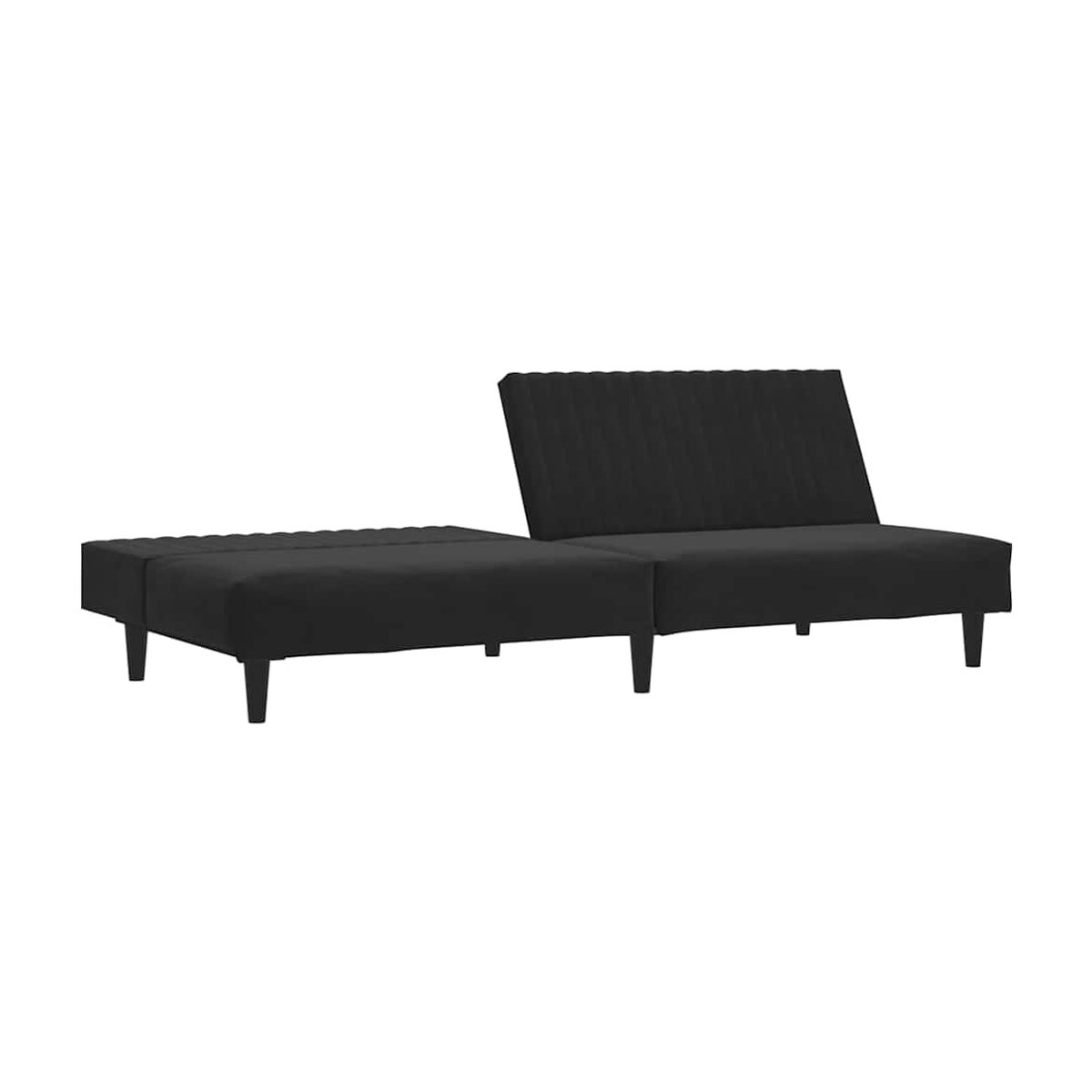 Vidaxl 2-Sitzer Sofa in Schwarz mit Samtbezug und Holzgestell im modernen Design - Bild 3