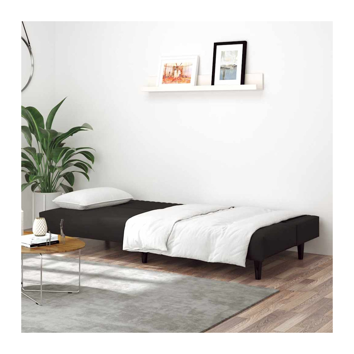 Vidaxl 2-Sitzer Sofa in Schwarz mit Samtbezug und Holzgestell im modernen Design - Bild 4