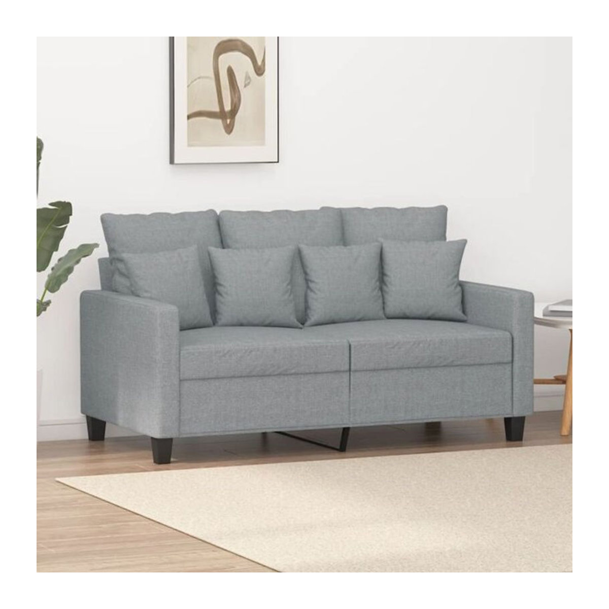 Vidaxl 2-Sitzer-Sofa Modern in Grau aus Stoff mit Metallgestell, Breite: 120 cm - Bild 1