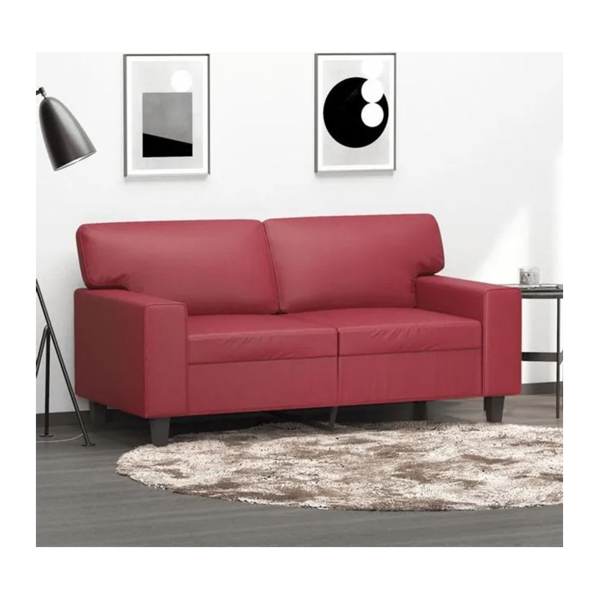vidaxl 2-Sitzer-Sofa Modern in Rot aus Kunstleder mit einer Breite von 120 cm - Bild 1
