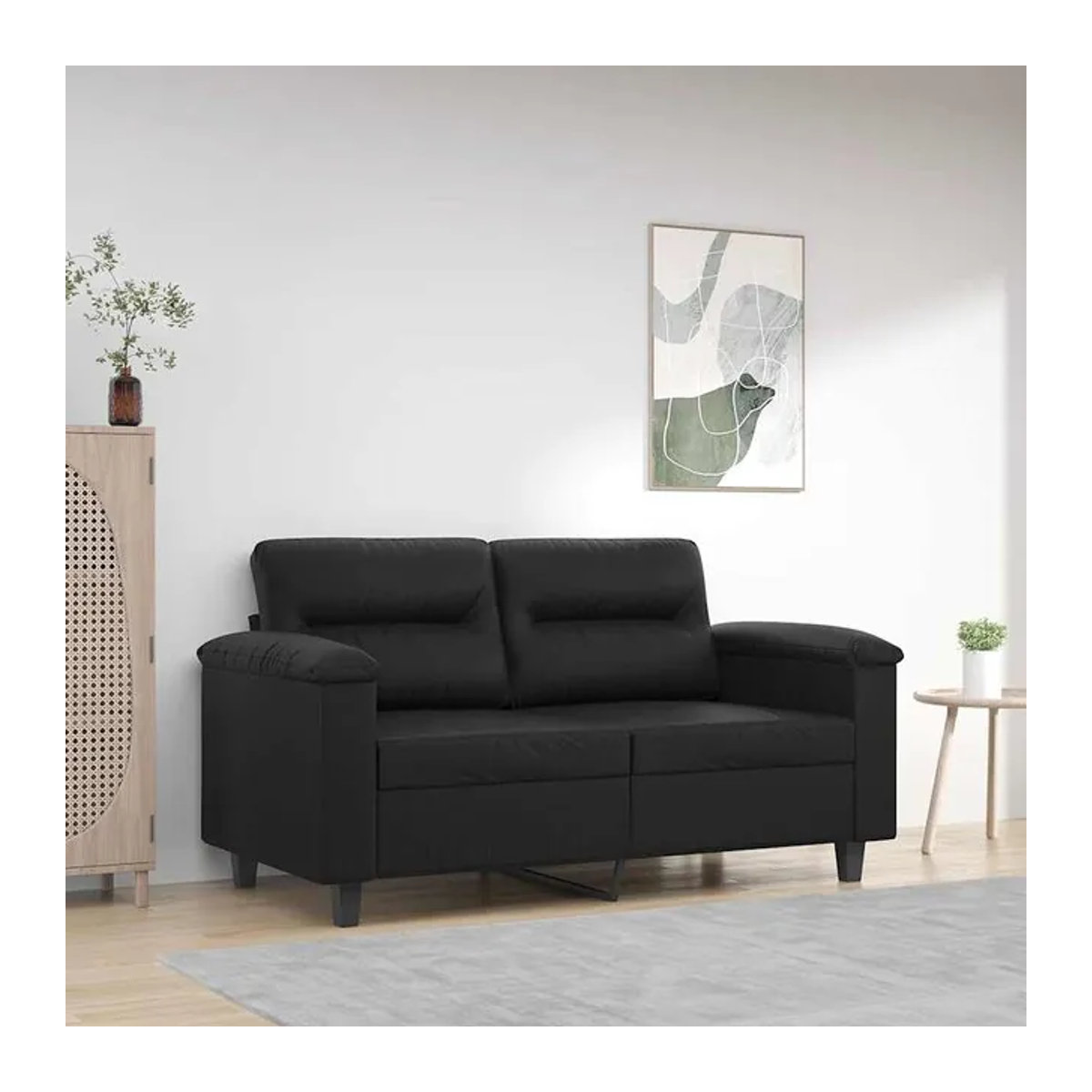 Vidaxl 2-Sitzer Sofa Modern in Schwarz aus Kunstleder, Breite: 120 cm - Bild 1