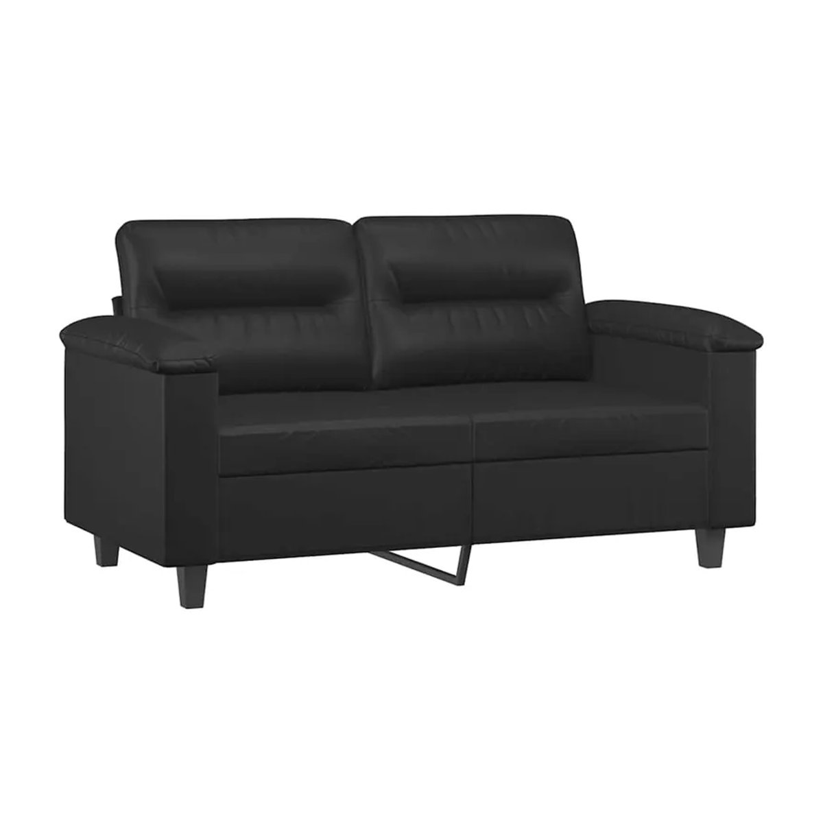 Vidaxl 2-Sitzer Sofa Modern in Schwarz aus Kunstleder, Breite: 120 cm - Bild 2