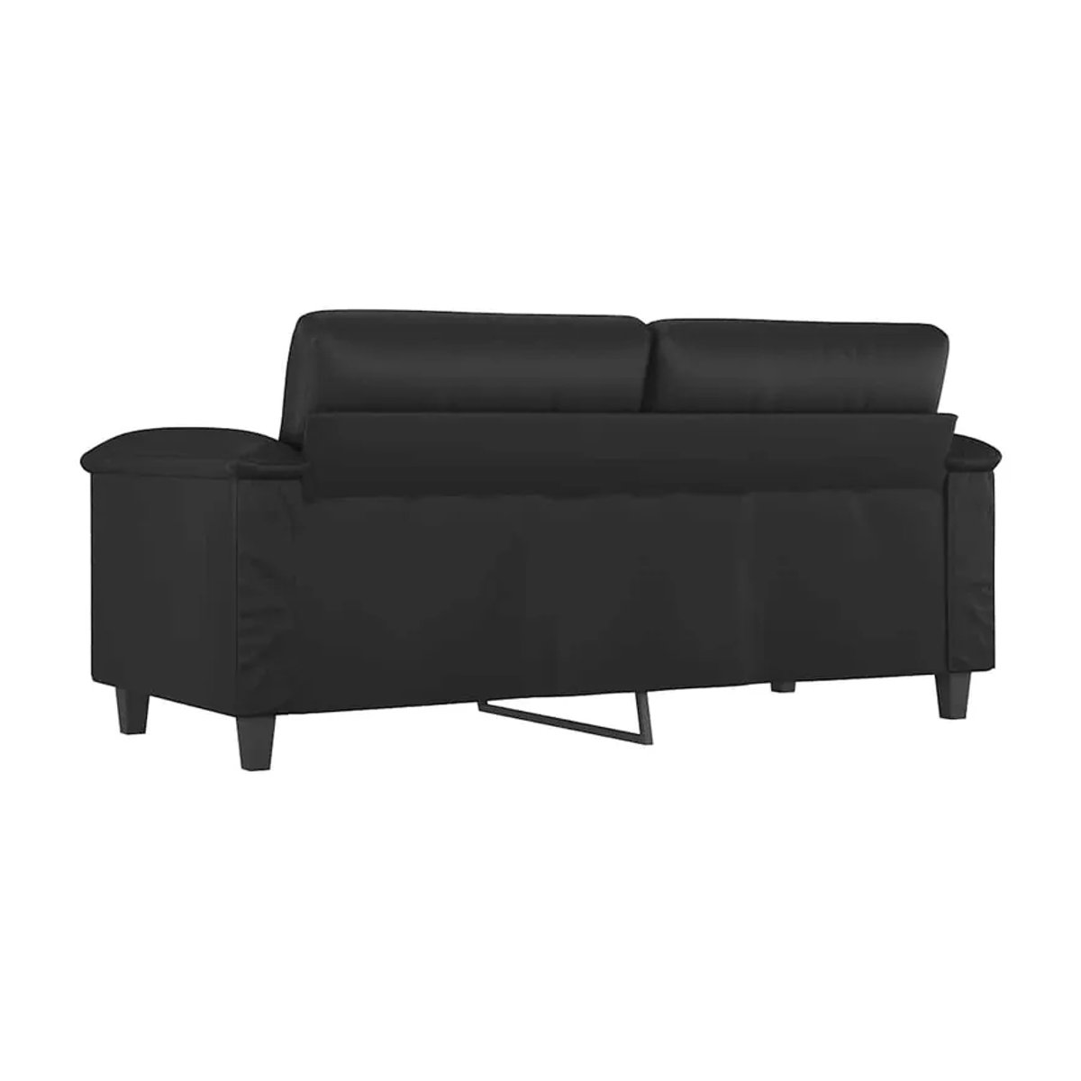 Vidaxl 2-Sitzer Sofa Modern in Schwarz aus Kunstleder und Metall, Breite: 140 cm - Bild 2