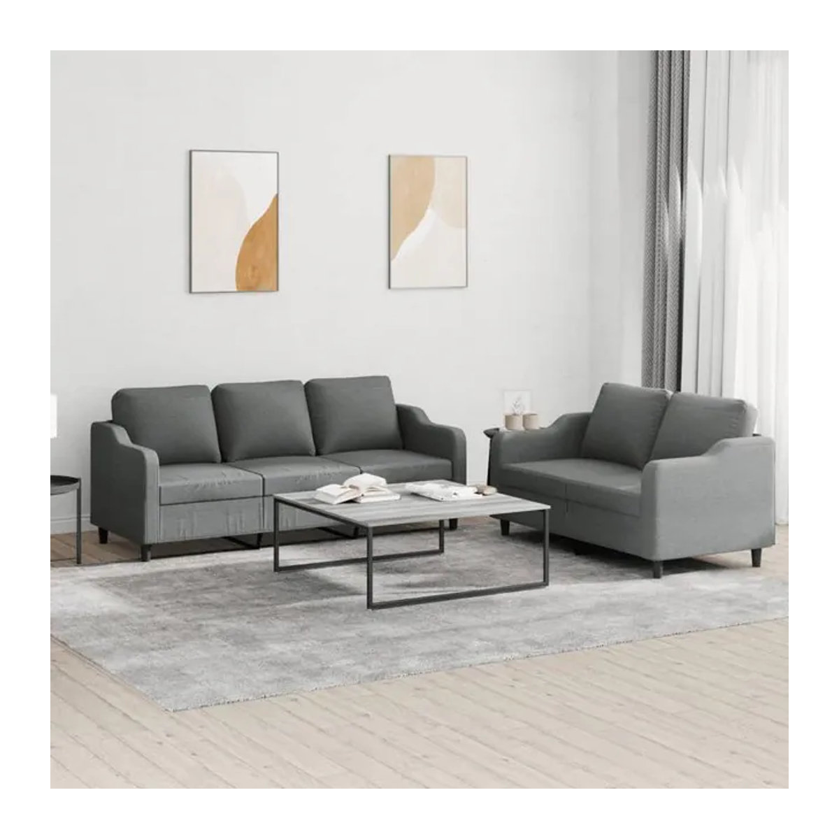 Vidaxl 2-teiliges Lounge-Set aus Stoff in Anthrazit und Grau im modernen Design - Bild 1