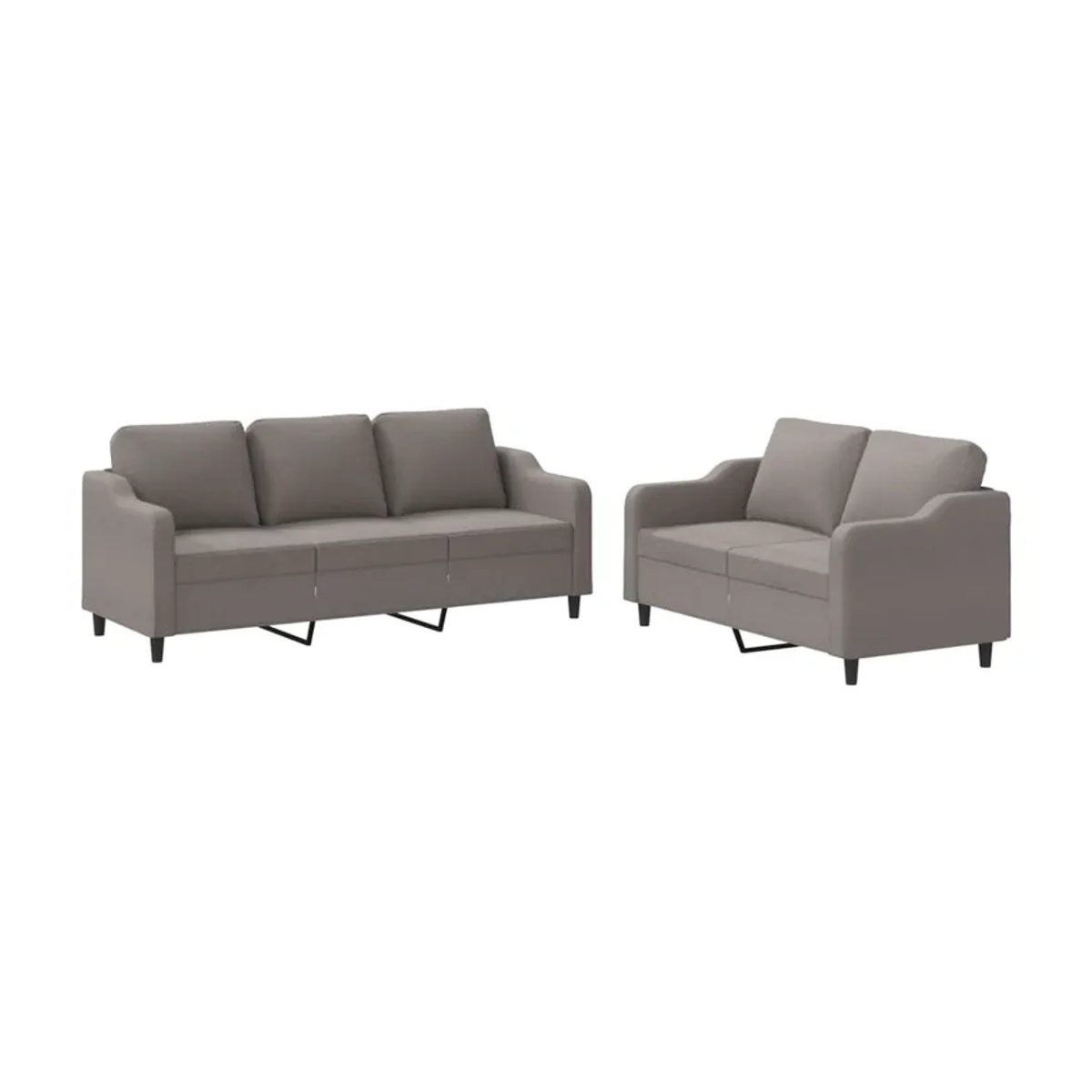 Vidaxl 2-teiliges Lounge-Set mit Kissen in Taupe meliert und Grau aus Stoff im modernen Design - Bild 2