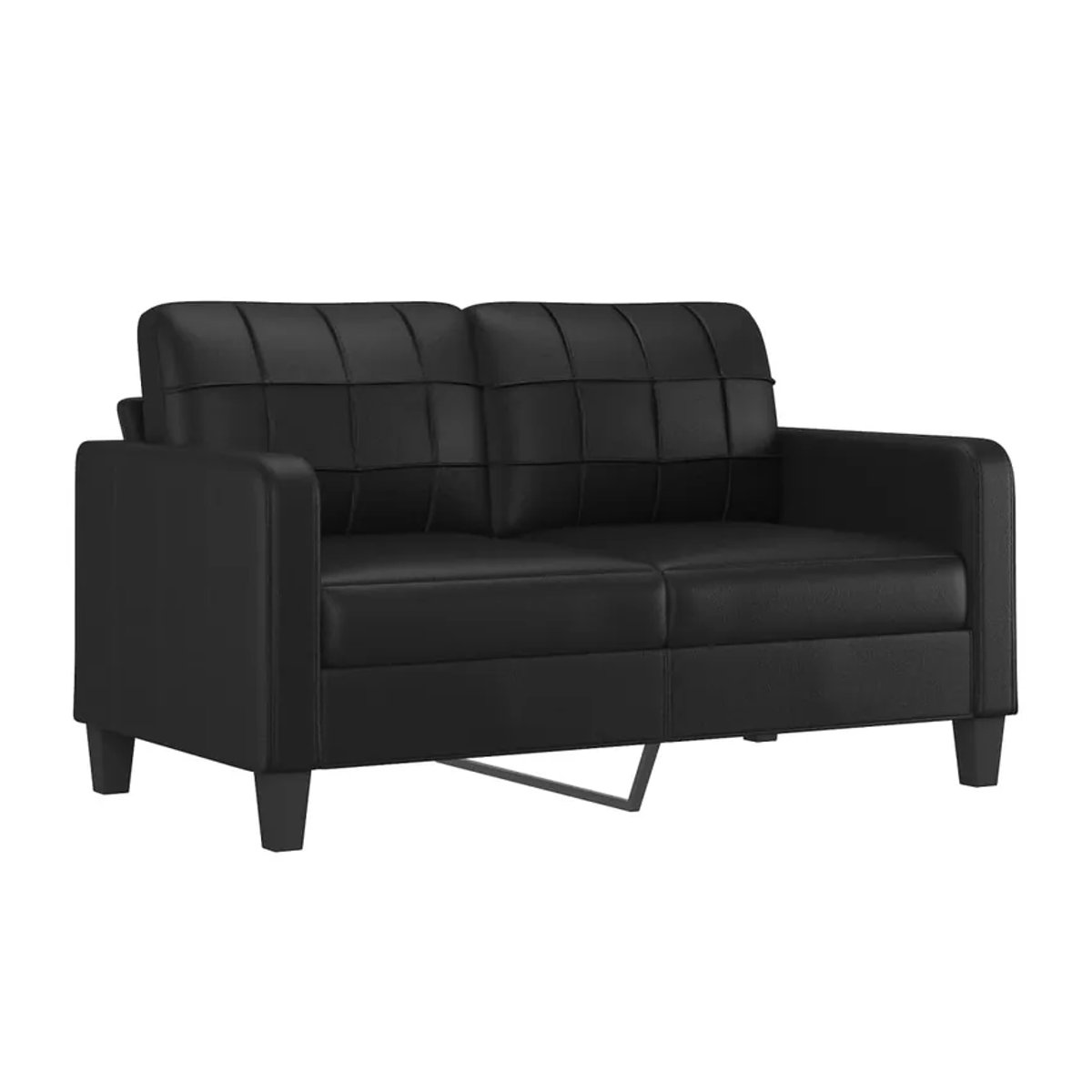 Vidaxl 3-Sitzer Sofa-Set mit Kissen in Schwarz aus Kunstleder im modernen Design - Bild 2