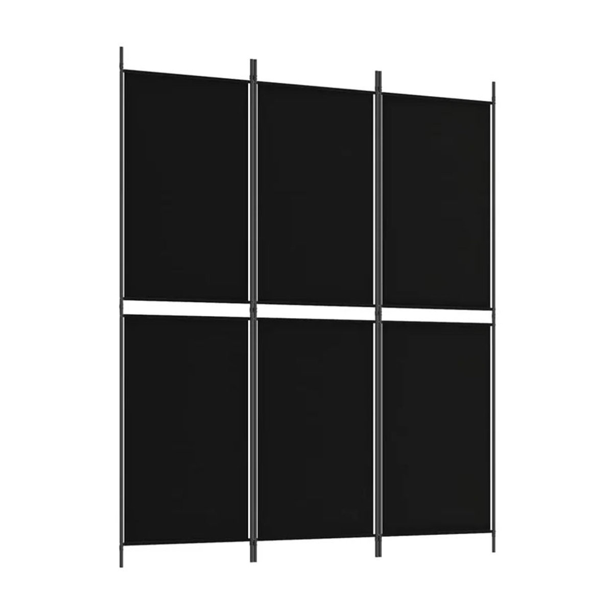 VIDAXL 3-teiliger Sichtschutz Raumteiler aus Textil in Schwarz, faltbar und minimalistisch, B/H: 150 x 180 cm - Bild 1