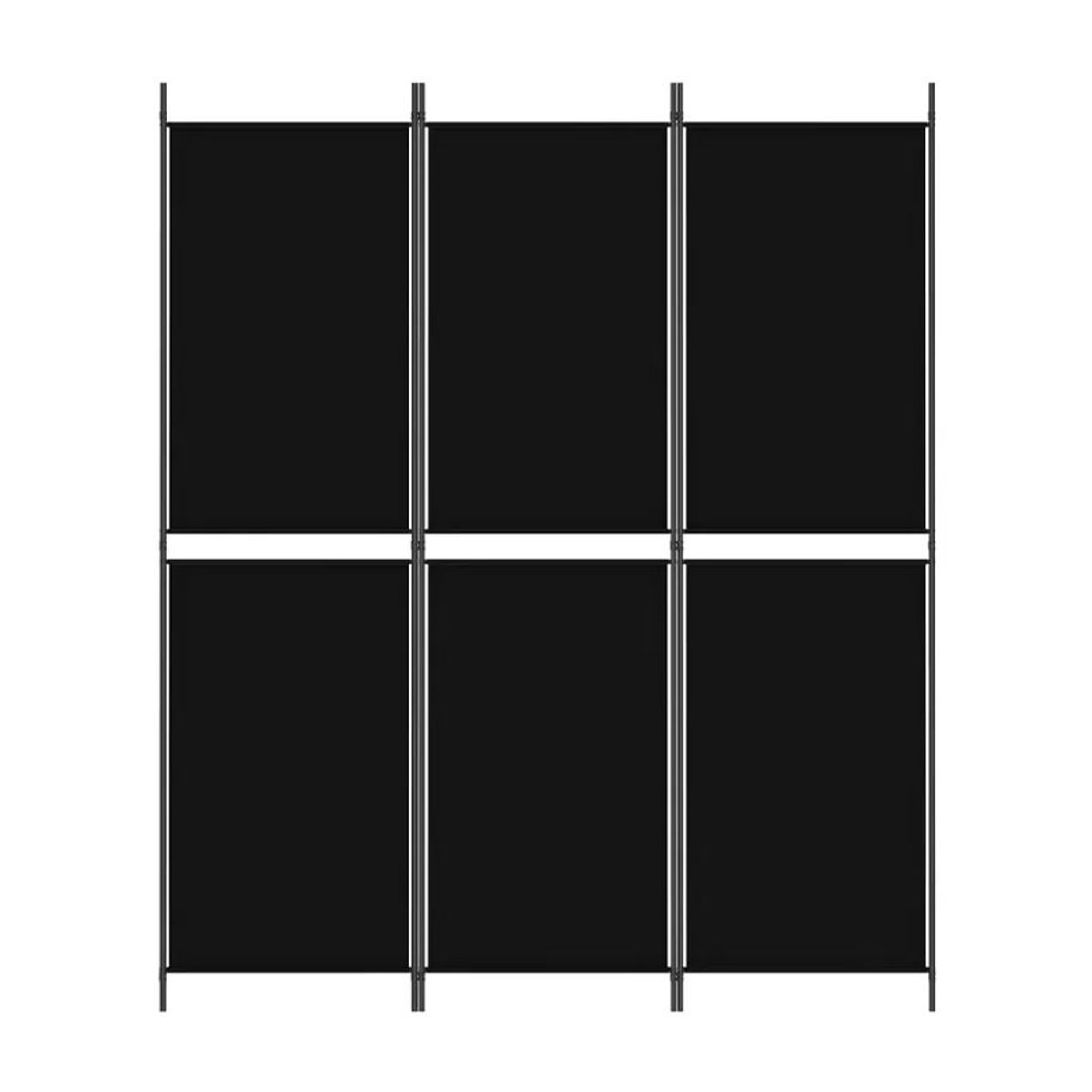 VIDAXL 3-teiliger Sichtschutz Raumteiler aus Textil in Schwarz, faltbar und minimalistisch, B/H: 150 x 180 cm - Bild 2