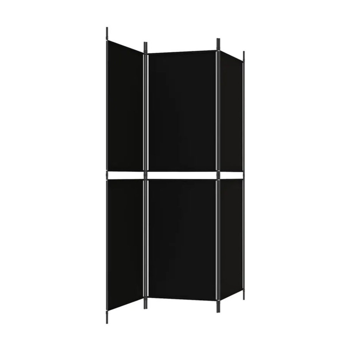 VIDAXL 3-teiliger Sichtschutz Raumteiler aus Textil in Schwarz, faltbar und minimalistisch, B/H: 150 x 180 cm - Bild 4