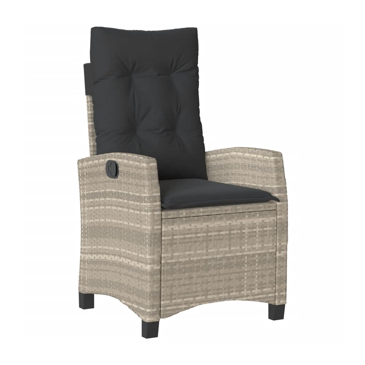 Vidaxl 3-teiliges Gartenmöbel-Set aus grauem Polyrattan mit Kissen und Glastisch - Bild 4