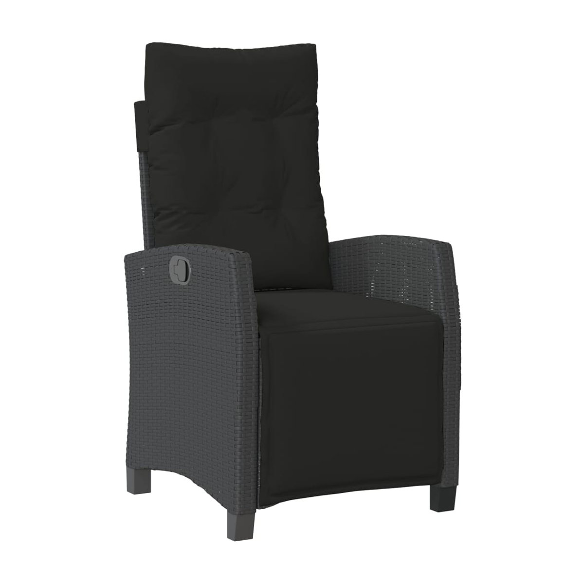 Vidaxl 3-teiliges Gartenmöbel-Set aus PE-Rattan mit Kissen und Glastisch in Schwarz - Bild 2