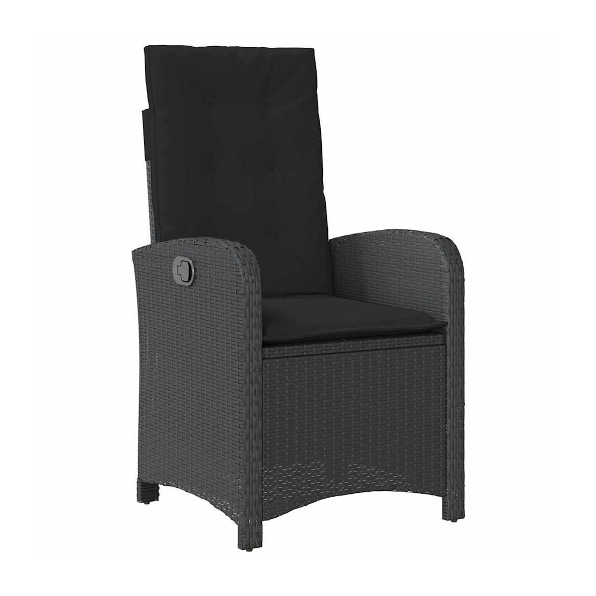 Vidaxl 3-teiliges Gartenmöbel-Set aus Polyrattan mit Kissen in Schwarz im modernen Design - Bild 4